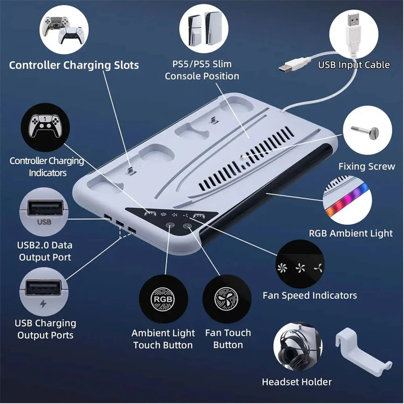 پایه چند منظوره پلی استیشن 5 دابی مدل TP5-3557 P5/P5 SLIM